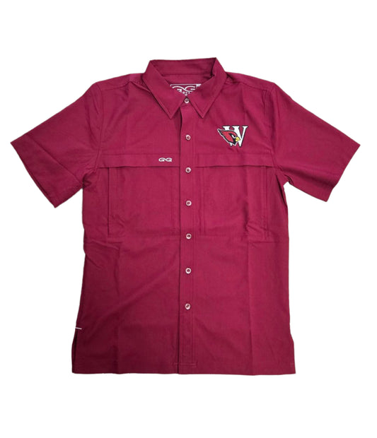 EDW Embroidered Game Guard Fishing Shirt Cardinal