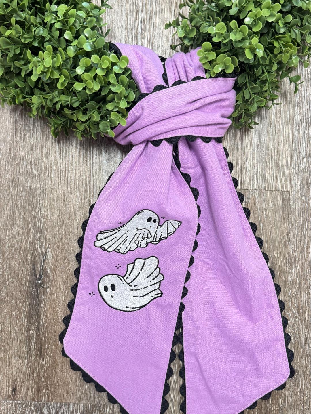 Ghost Embroidered Wreath Sash