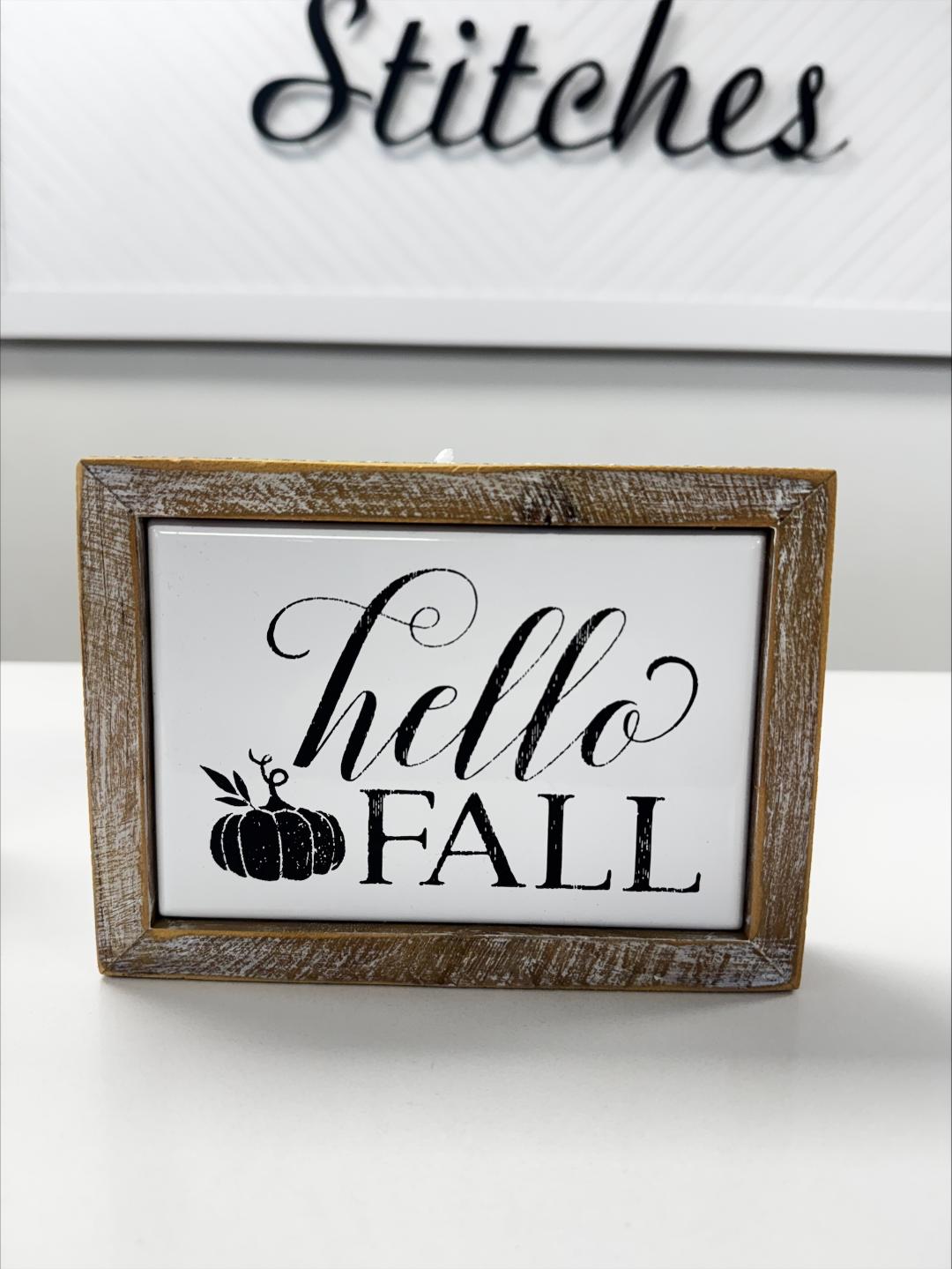 Tin and Wood Fall Sign