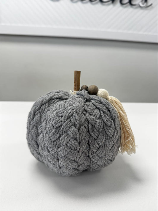 Gray Braided Rope Pumpkin