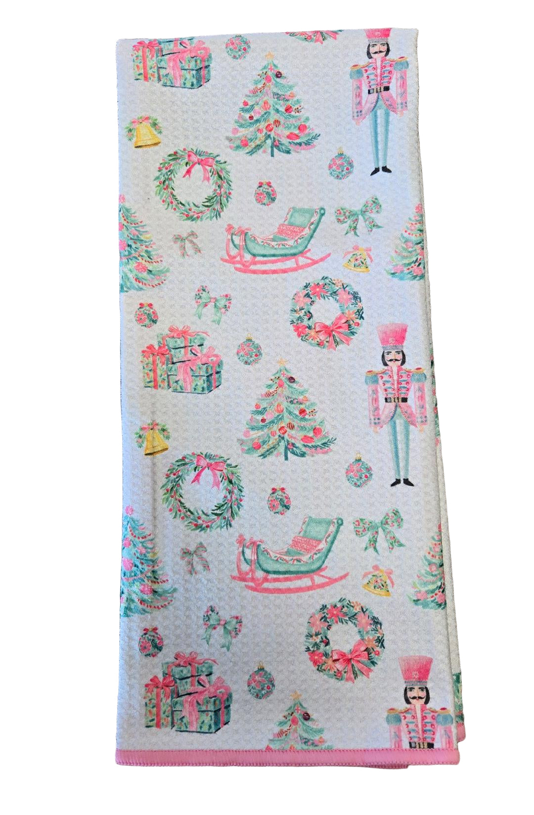 Pink Nutcracker Christmas Quick Dry Kitchen Towel