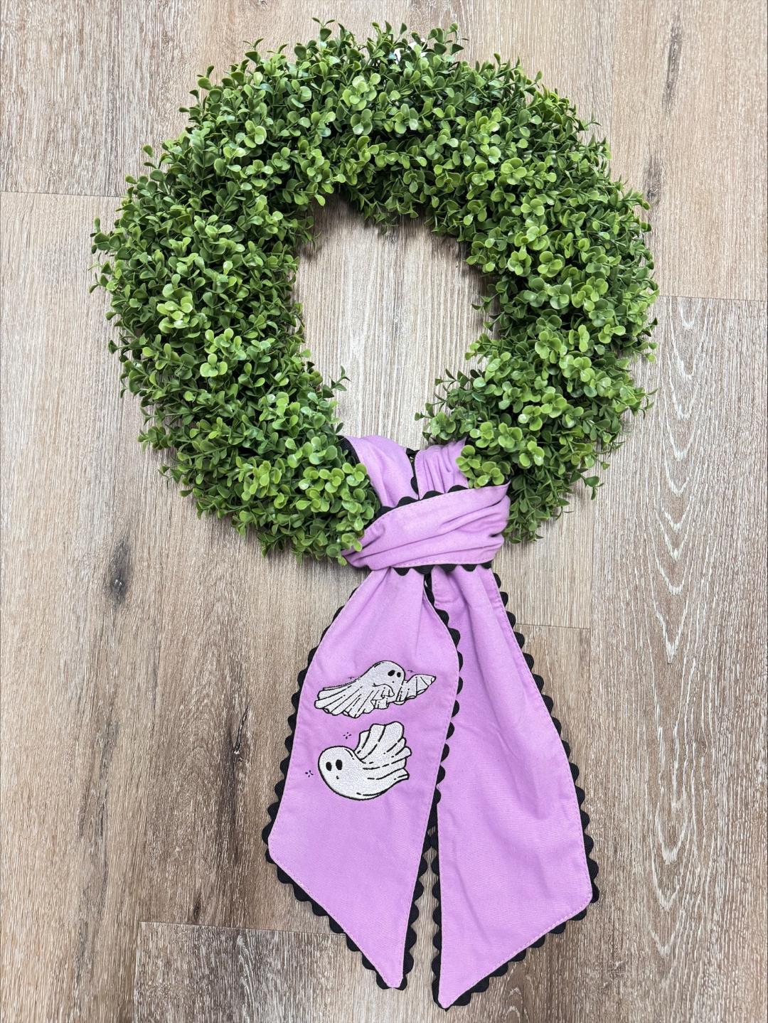Ghost Embroidered Wreath Sash