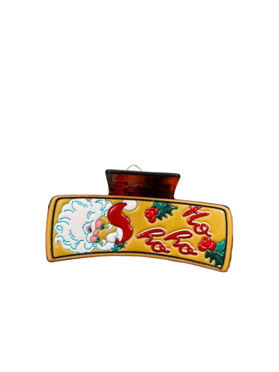 Christmas Embossed Leather Hair Clip