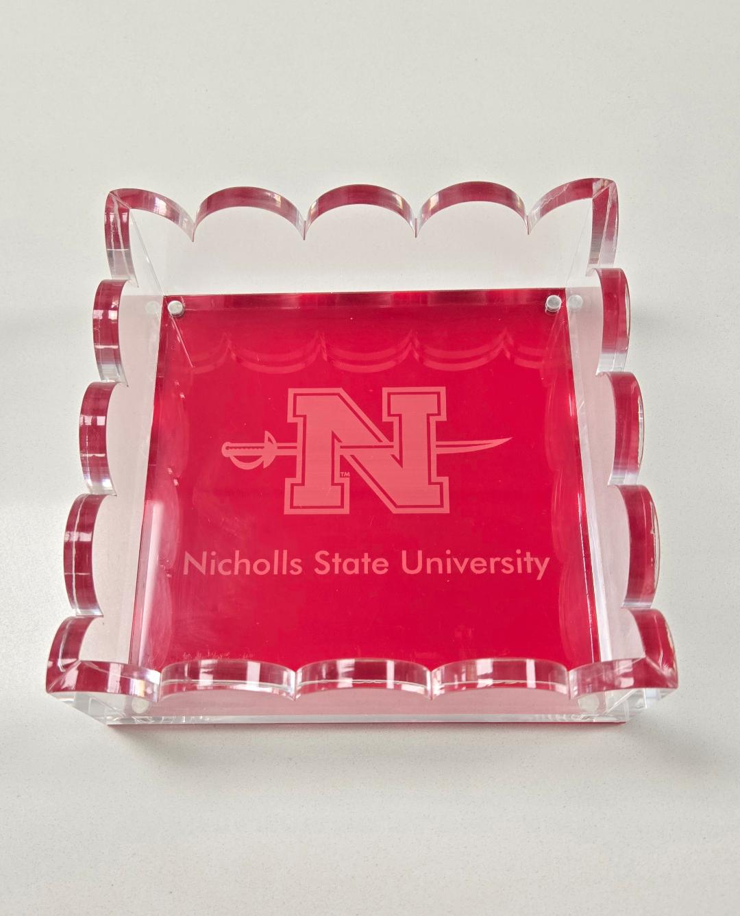 Nicholls Engraved Scallop Acrylic Tray with Magnetic Back