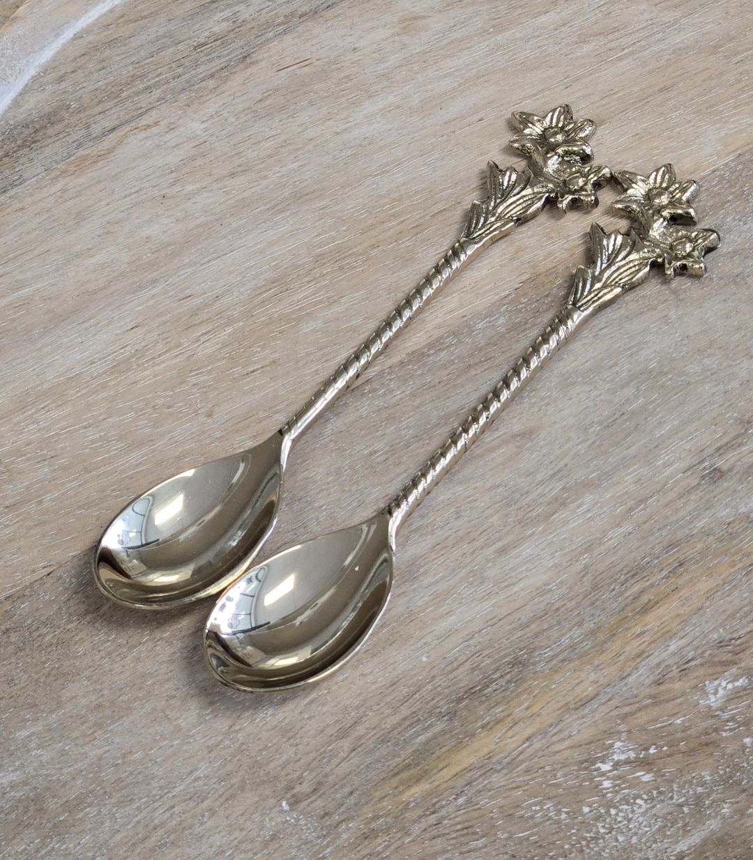 Gold Floral Coffee Spoon