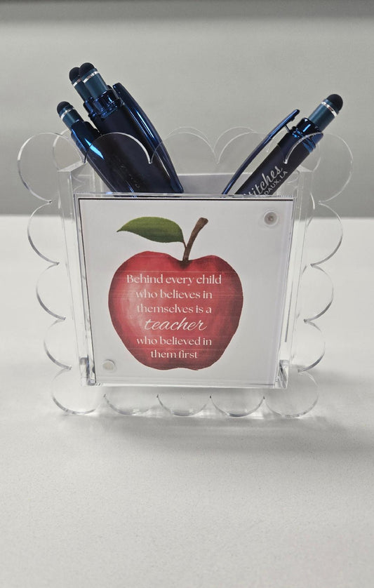 Scalloped Acrylic Pen Holder & Frame