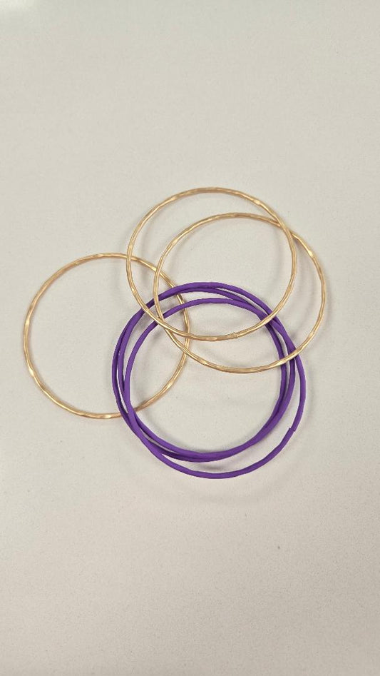 Purple & Gold Bangle Set