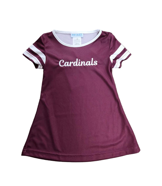 Cardinals Embroidered A-Line Dress