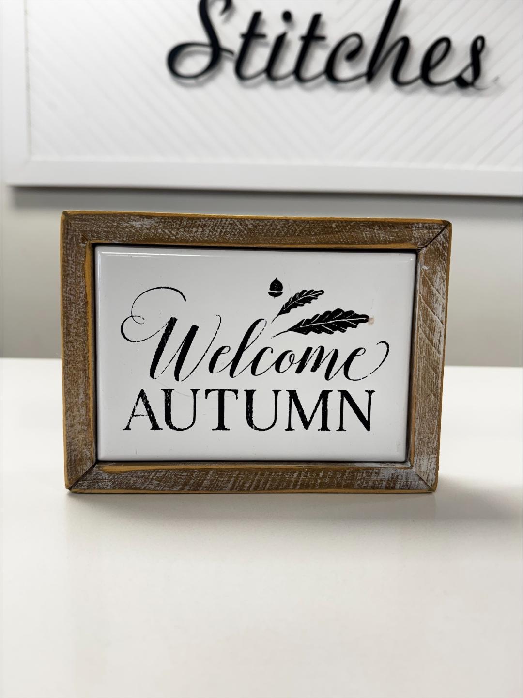 Tin and Wood Fall Sign