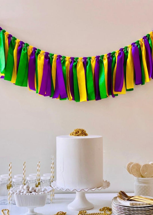 Mardi Gras Ribbon Banner