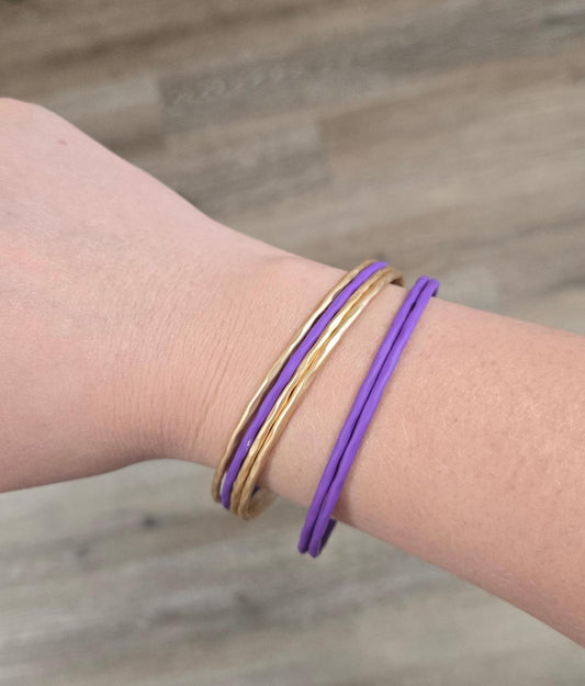 Purple & Gold Bangle Set