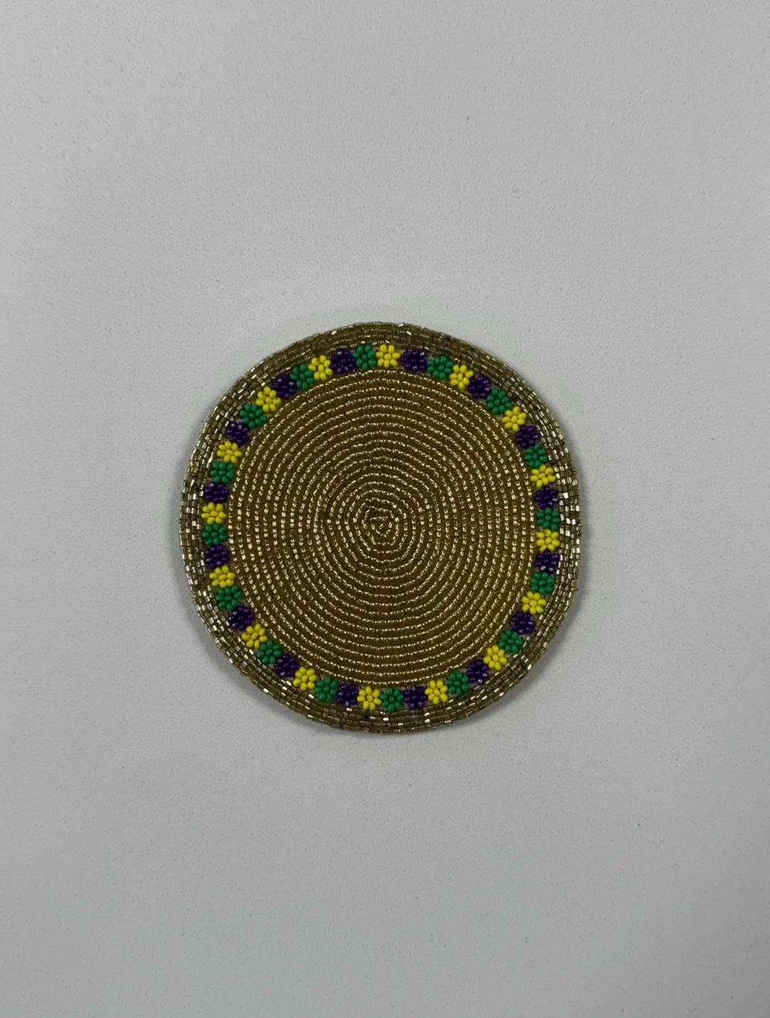 Mardi Gras Beaded Coaster