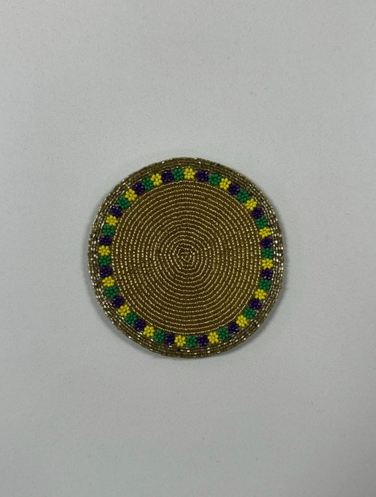 Mardi Gras Beaded Coaster