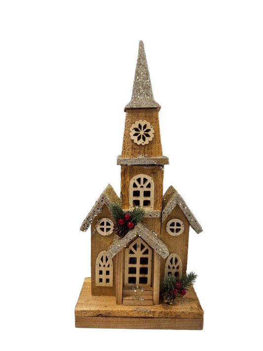 Light Up Wooden Chapel