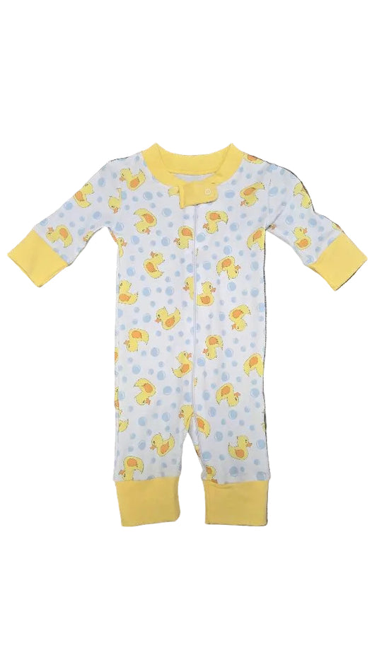 Magnolia Baby Rubber Duck Zipper Pajama - 3 Month