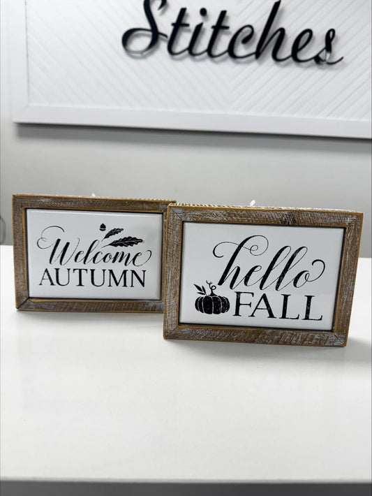 Tin and Wood Fall Sign