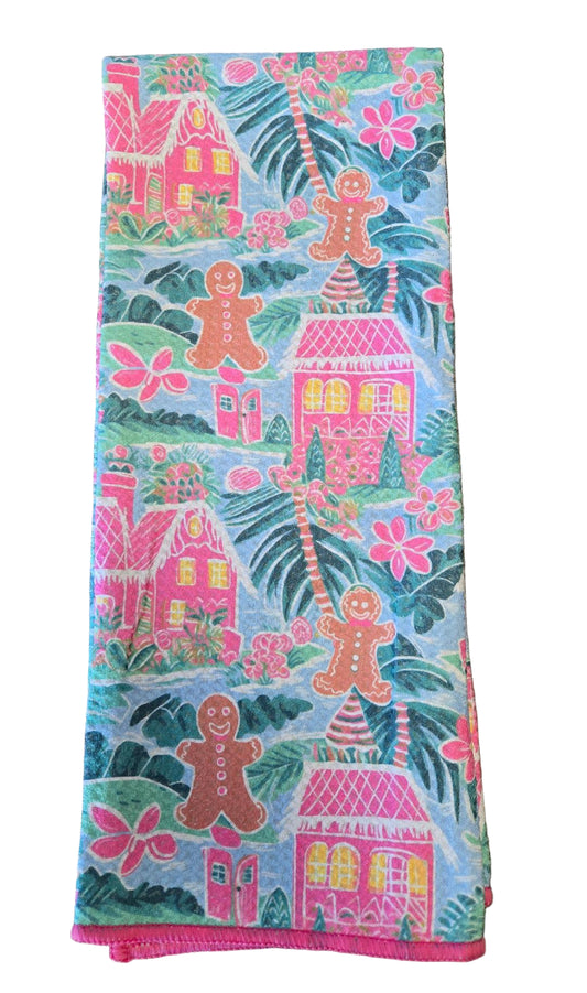 Tropical Gingerbread Quick Dry Kitchen Towel