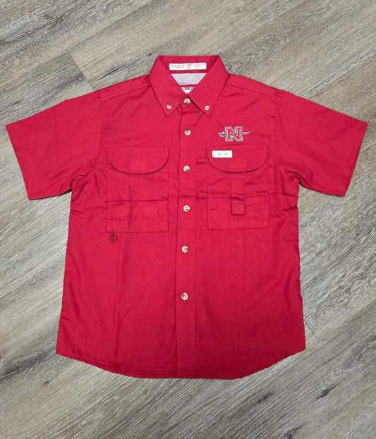 Nicholls Youth Red Tiger Hill Fishing Shirt