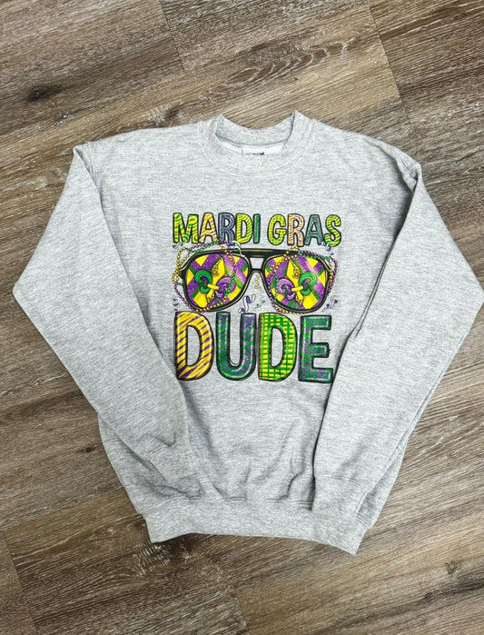 Mardi Gras Dude Crewneck Sweatshirt