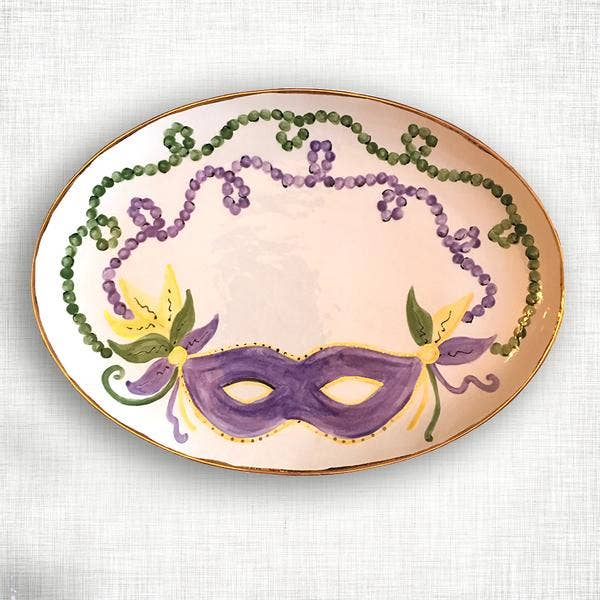 Mardi Gras Mask Oval Platter