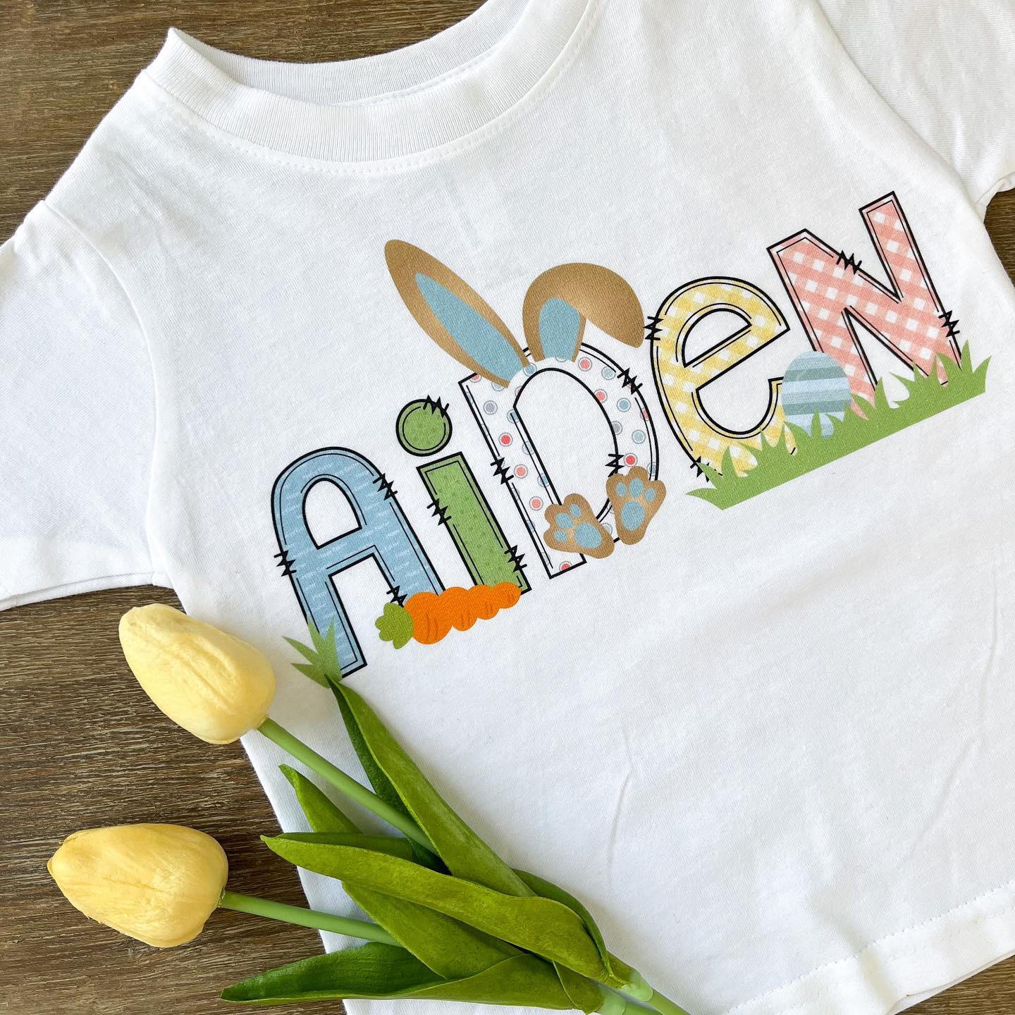 Short Sleeve Easter Alphabet Shirt