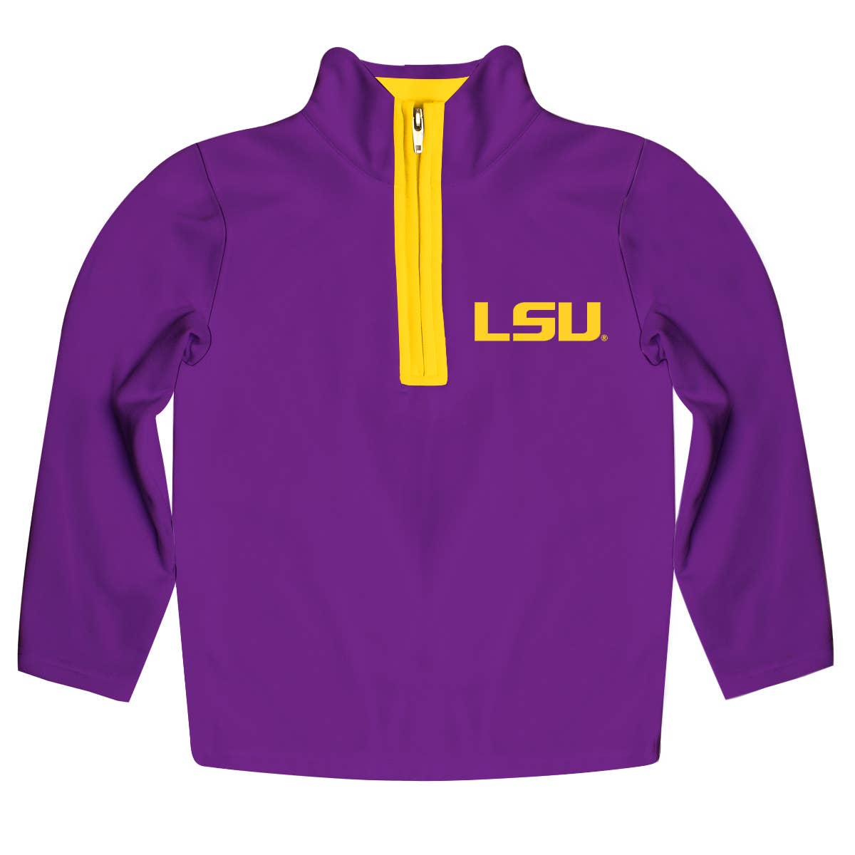 LSU Tigers Purple Fleece Long Sleeve Quarter Zip Pull Over
