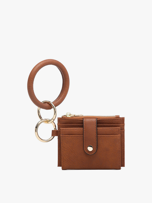 Mini Snap Wallet w/ Ring: Brown