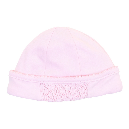 Essentials Smocked Pink Hat - Newborn