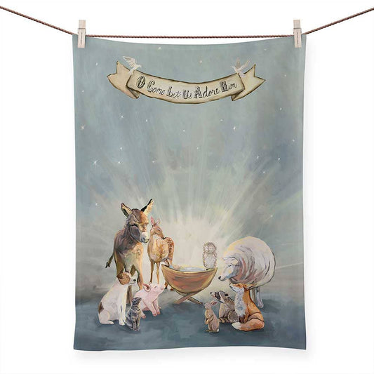 Holiday - O Come Let Us Adore Him Cathy Walters Tea Towels