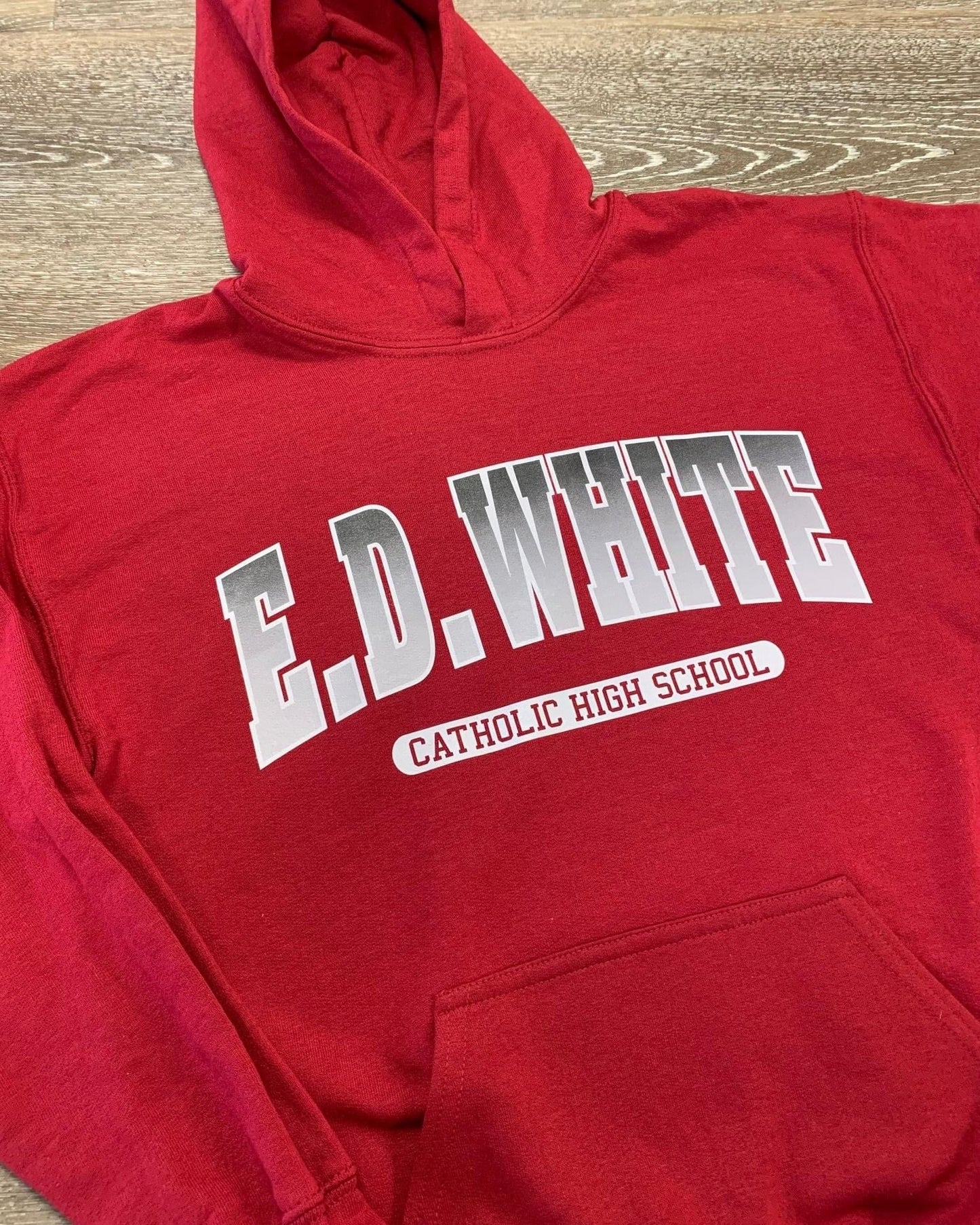 E.D. White Hoodie with Ombré design